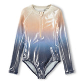 NECKY GLOWING FADE METALLIC LONG SLEEVE ONE PIECE SWIMSUIT (PREORDER) - MOLO