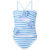 NELLIE FLORAL STRIPES ONE PIECE SWIMSUIT (PREORDER) - MARLO