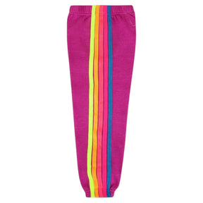 NEON 5 STRIPE MAGENTA/YELLOW/BLUE SWEATPANTS - AVIATOR NATION KIDS - SWEATPANTS