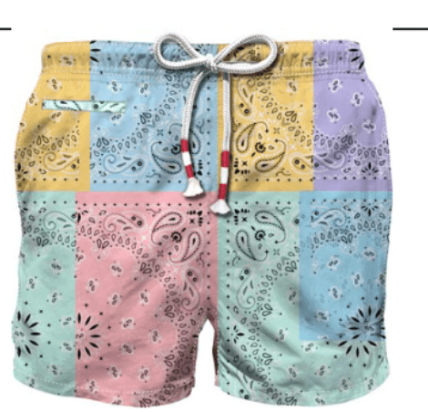NEON BANDANA PATCHES SWIM TRUNKS (PREORDER) - MC2 SAINT BARTH KIDS
