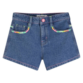 NEON EMBROIDERED DENIM SHORTS (PREORDER) - BILLIEBLUSH