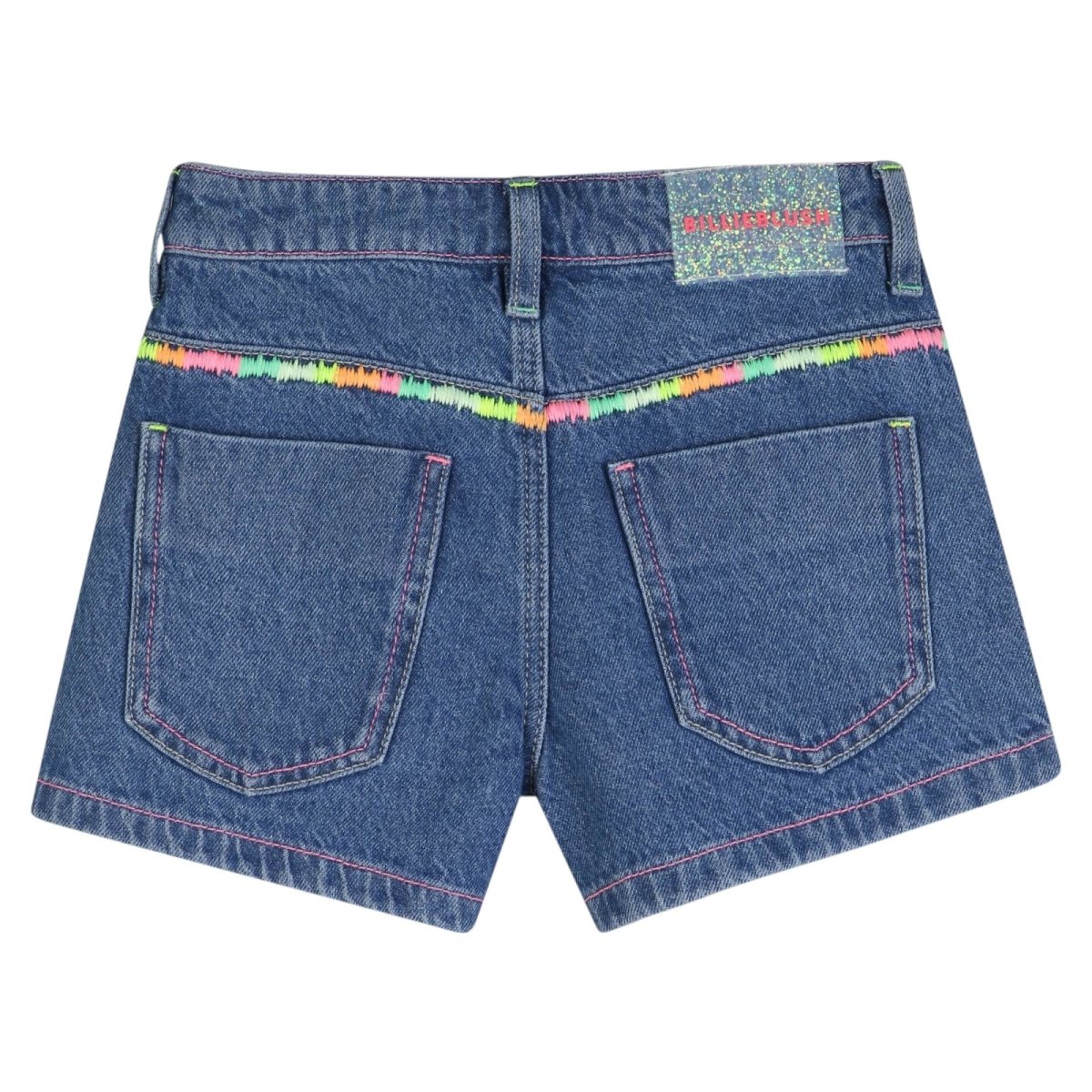 NEON EMBROIDERED DENIM SHORTS (PREORDER) - BILLIEBLUSH