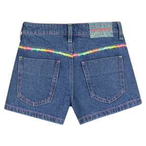 NEON EMBROIDERED DENIM SHORTS (PREORDER) - BILLIEBLUSH