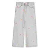 NEON EMBROIDERED HEART DENIM PANTS (PREORDER) - BILLIEBLUSH