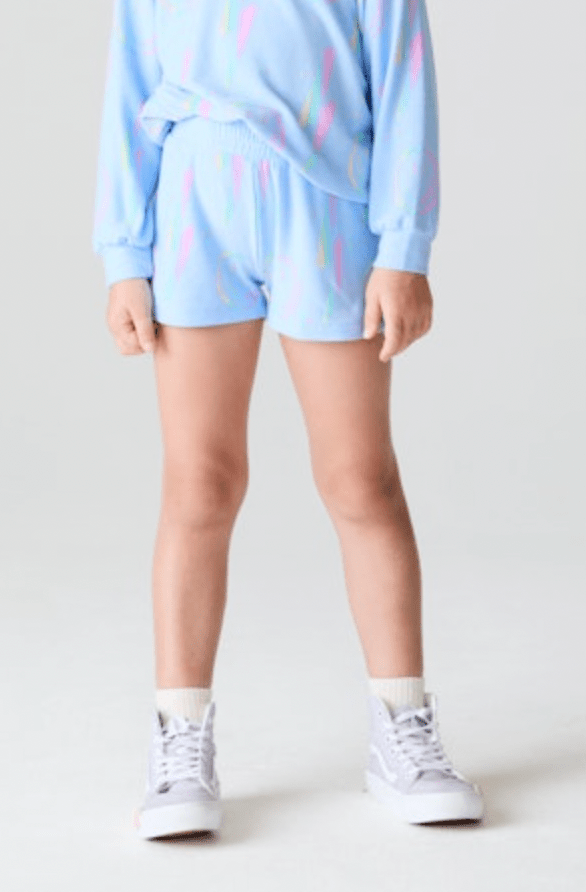NEON LIGHTNING SMILEY SHORTS (PREORDER) - CHASER KIDS