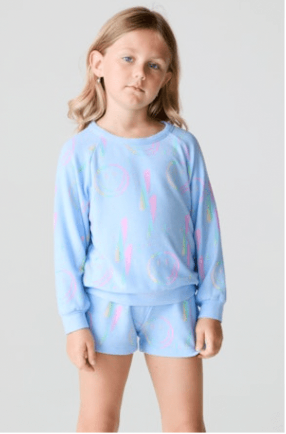 NEON LIGHTNING SMILEY SWEATSHIRT (PREORDER) - CHASER KIDS