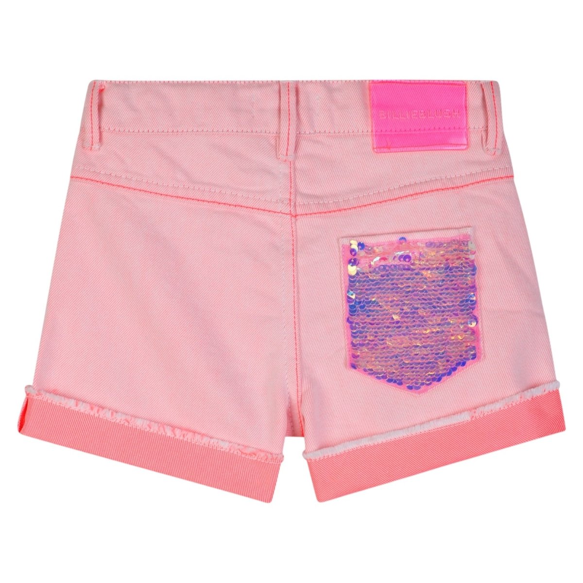 NEON SEQUIN POCKET DENIM SHORTS - BILLIEBLUSH