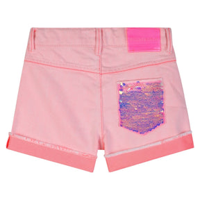 NEON SEQUIN POCKET DENIM SHORTS - BILLIEBLUSH