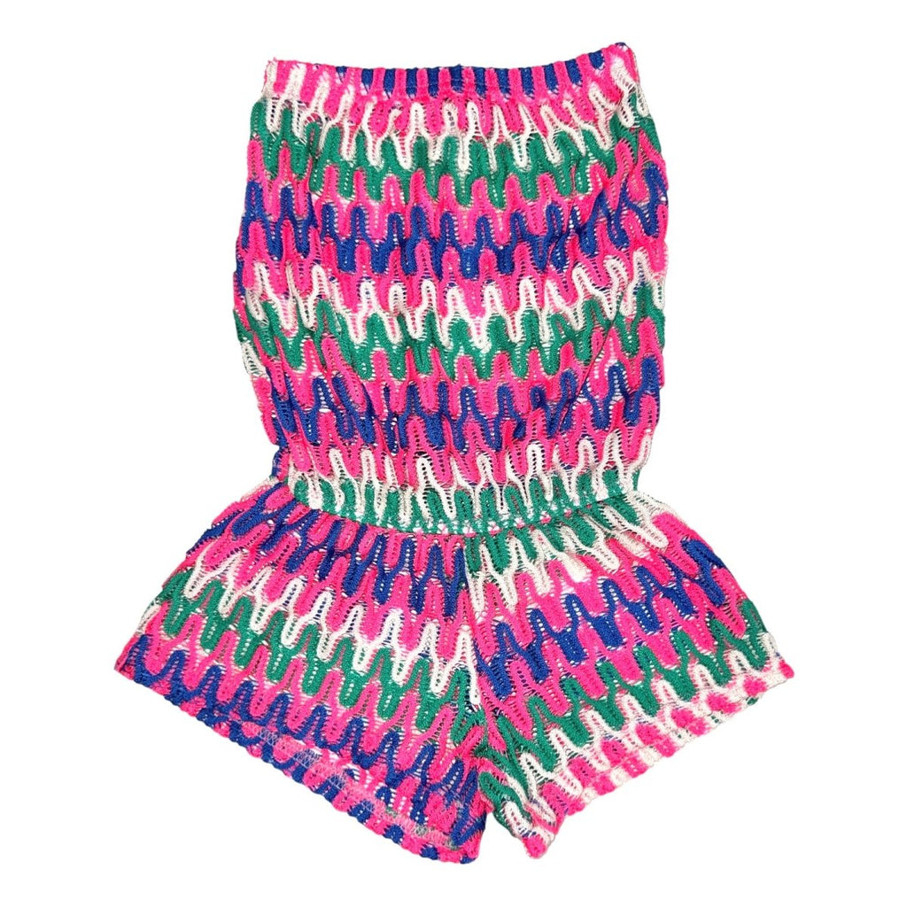Nessi Byrd Nour Zigzag Crochet Romper | Mini Dreamers