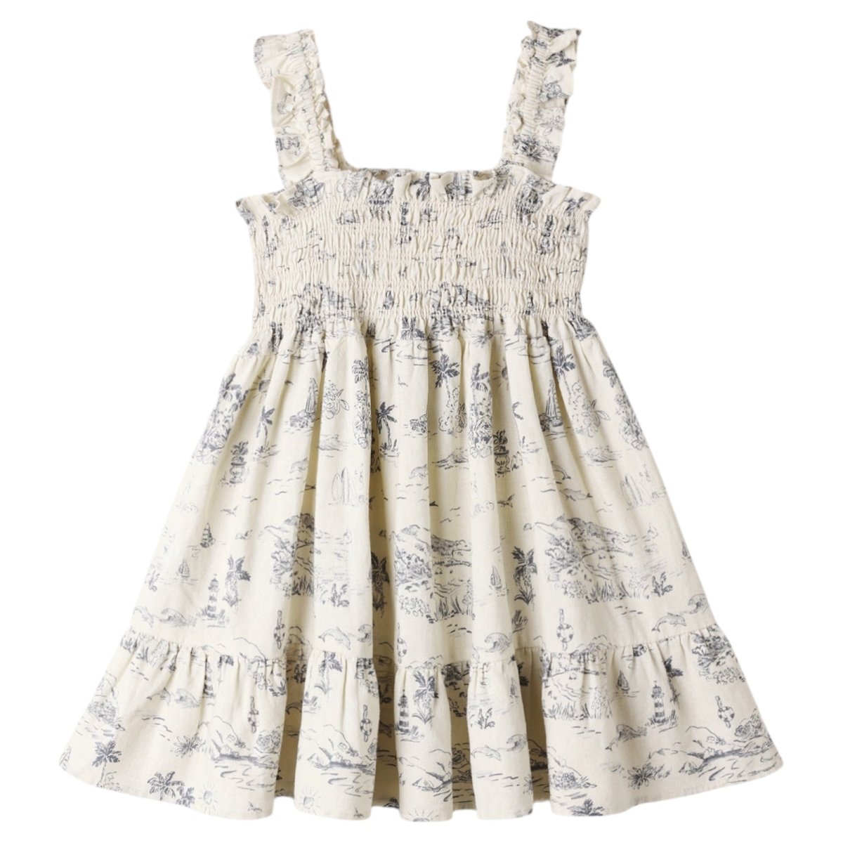 OCEAN TOILE SUTTON DRESS - DRESSES