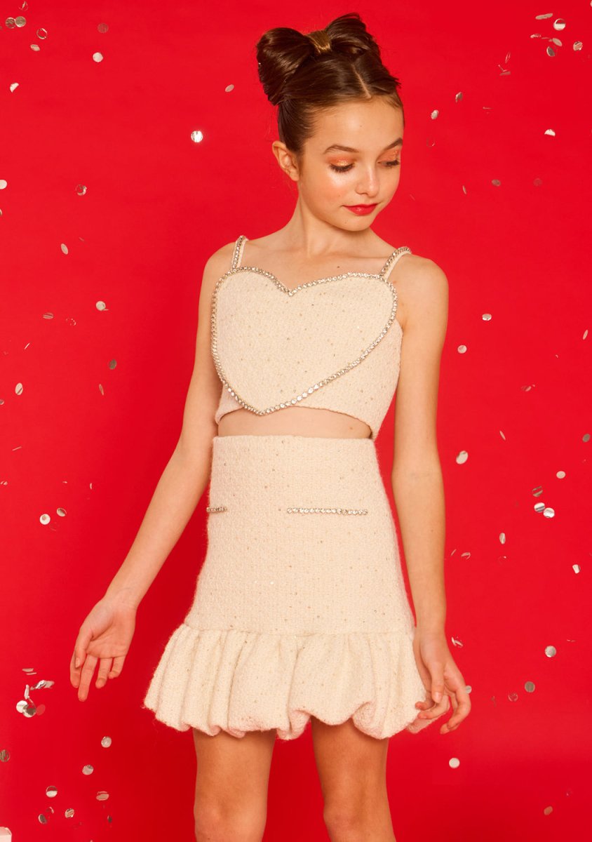 ODELIA HEART SHAPED TOP, SKIRT, AND JACKET SET (PREORDER) - MARLO