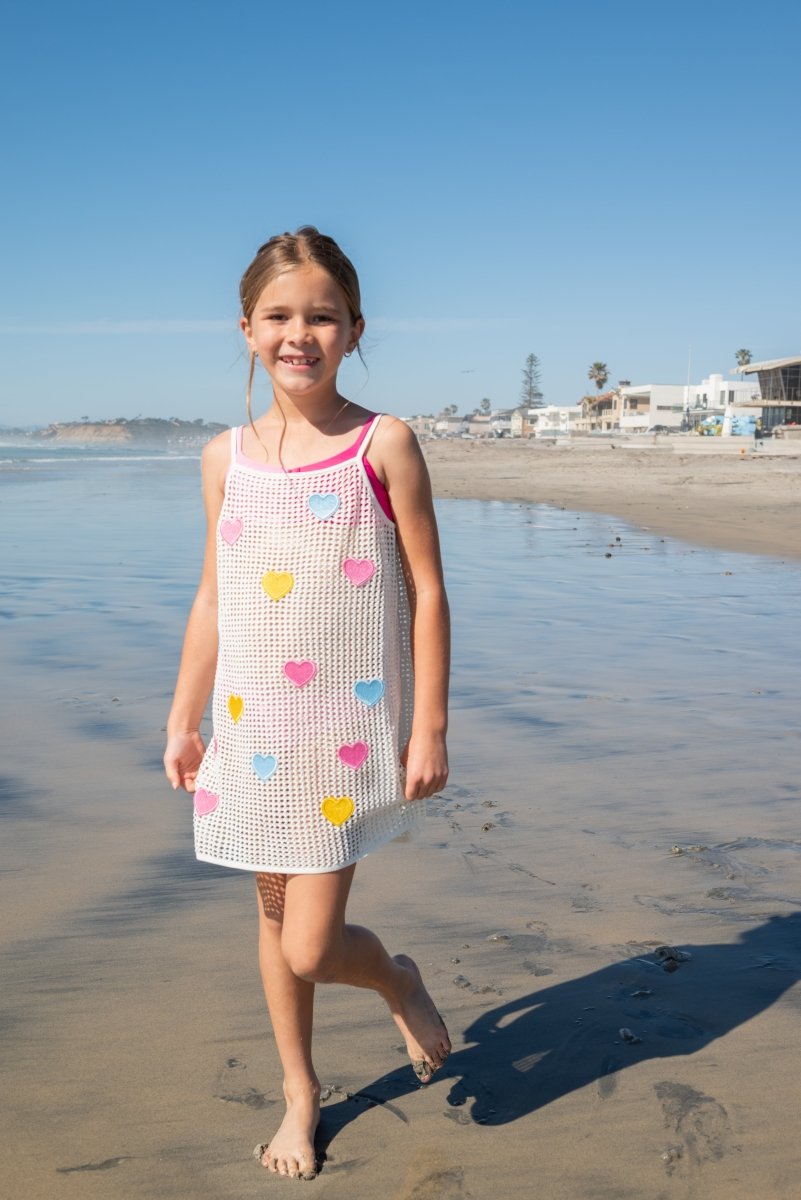 OLIVIA HEART CROCHET COVER UP DRESS (PREORDER) - PQ KIDS