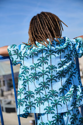 PALM ISLAND DENIM BUTTON DOWN TOP - TUMBLE 'N DRY