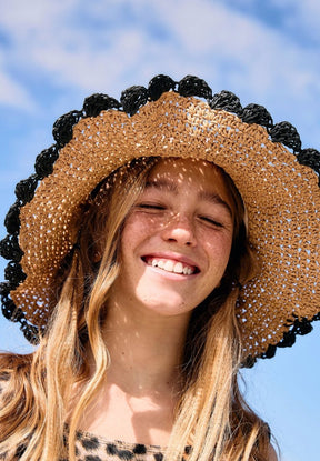 PALM PINK SCALLOP STRAW HAT (PREORDER) - MOLO