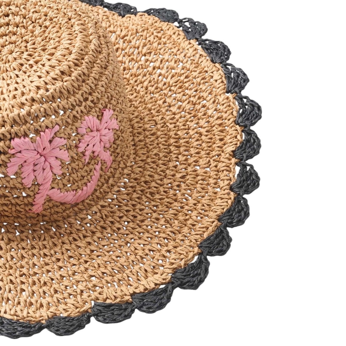 PALM PINK SCALLOP STRAW HAT (PREORDER) - MOLO