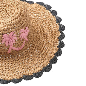 PALM PINK SCALLOP STRAW HAT (PREORDER) - MOLO