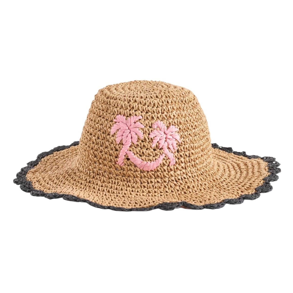 PALM PINK SCALLOP STRAW HAT (PREORDER) - MOLO