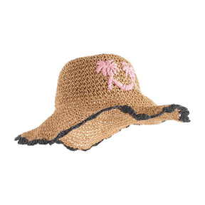 PALM PINK SCALLOP STRAW HAT (PREORDER) - MOLO