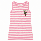 PALM TREE KNITTED CROCHET STRIPE COVER UP AUDIE DRESS - MC2 SAINT BARTH KIDS - COVER UPS