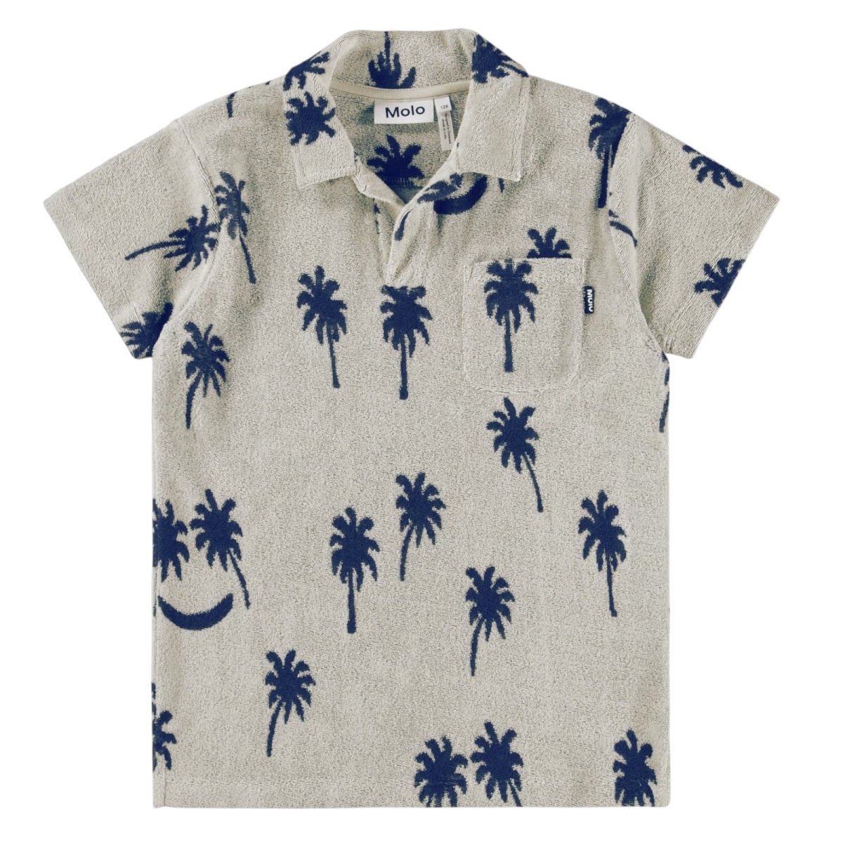 PALM TREES SMILEY RANDEL TERRY POLO TOP (PREORDER) - MOLO