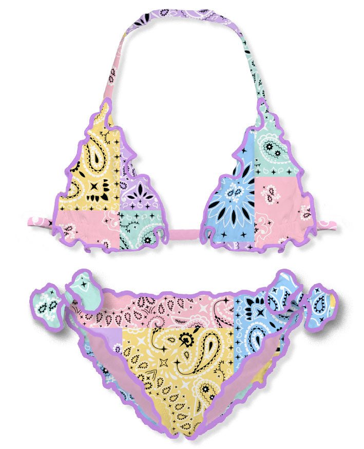 PASTEL PATCH BANDANA CRIS TWO PIECE BIKINI (PREORDER) - TWO PIECE BIKINI