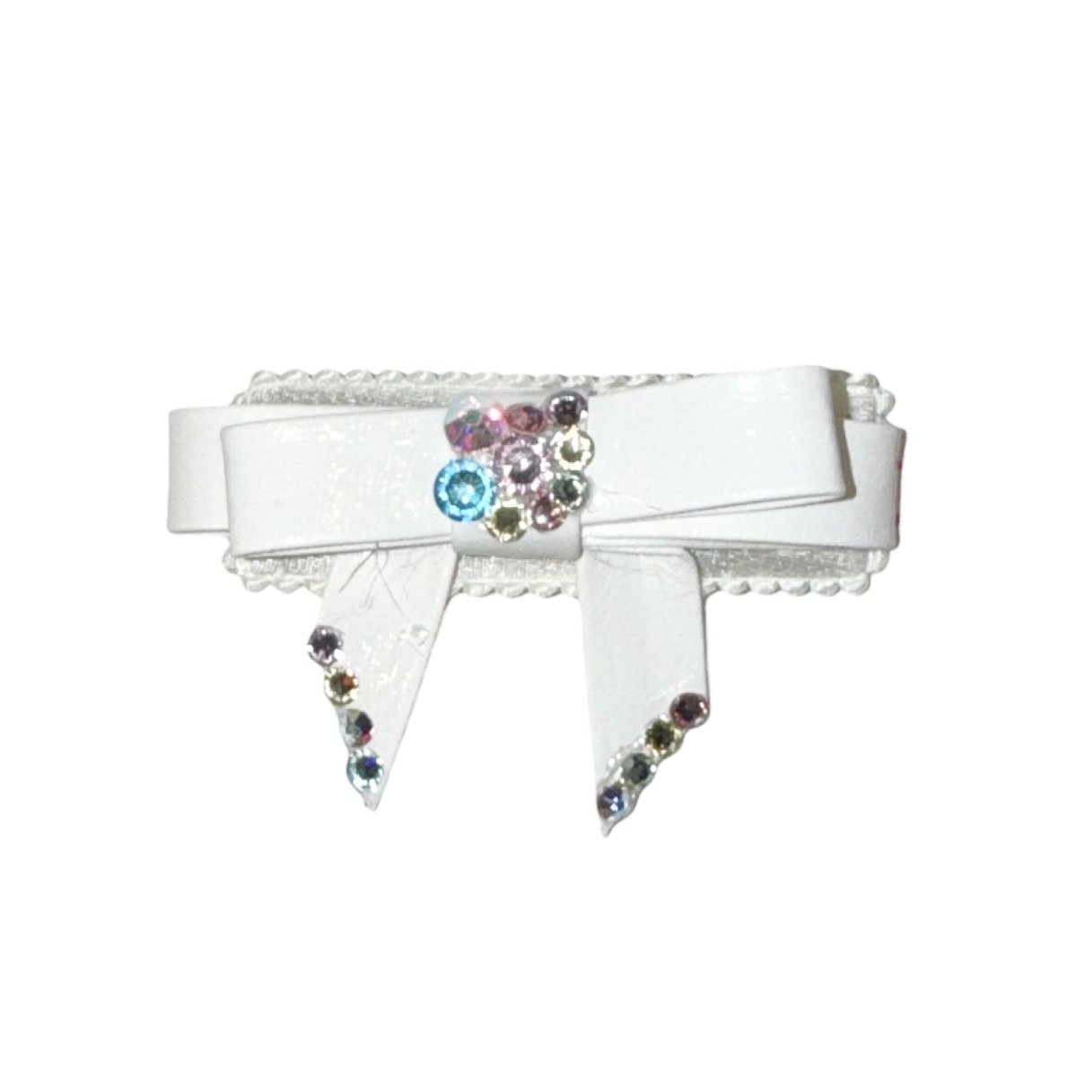 PATENT IRIDESCENT CRYSTAL BOW CLIP - BARI LYNN