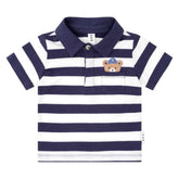 PEEKABOO STRIPE VARSITY HUX POLO TSHIRT - HUXBABY - SHORT SLEEVE TOPS