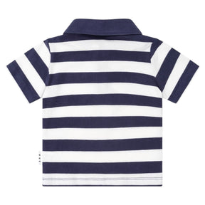 PEEKABOO STRIPE VARSITY HUX POLO TSHIRT - HUXBABY - SHORT SLEEVE TOPS