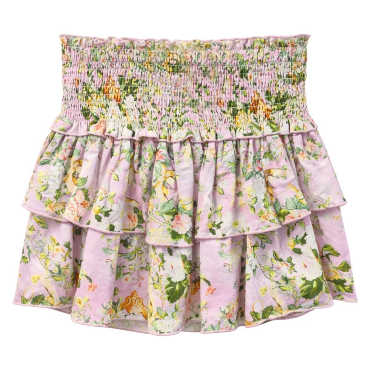 PINK BAROQUE BIANCA TIERED RUFFLE SKIRT (PREORDER) - KATIE J NYC