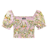 PINK BAROQUE MARLEE PUFF SHOULDER TOP (PREORDER) - KATIE J NYC