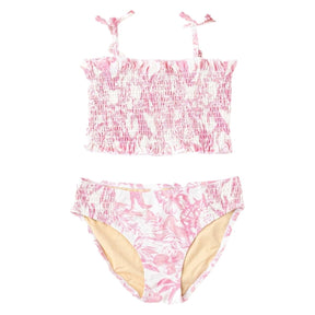 PINK PARADISE SMOCKED TWO PIECE SWIM BIKINI (PREORDER) - SHADE CRITTERS