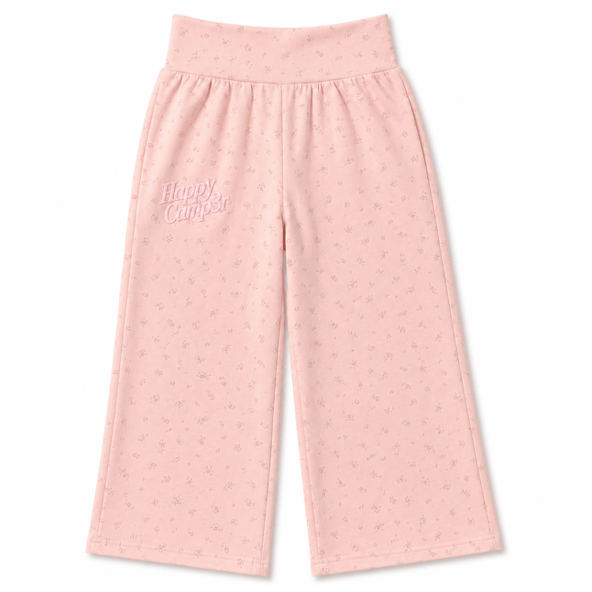 PINK PEONY FOLD OVER SCUBA STRAIGHT LEG SWEATPANTS - HAPPY CAMP3R