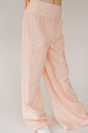 PINK PEONY FOLD OVER SCUBA STRAIGHT LEG SWEATPANTS (PREORDER) - HAPPY CAMP3R - SWEATPANTS