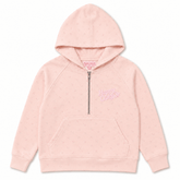 PINK PEONY SCUBA HALF ZIP HOODIE - HAPPY CAMP3R