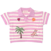 PIXIE JR CROCHET PATCHES TOP - SHORT SLEEVE TOPS