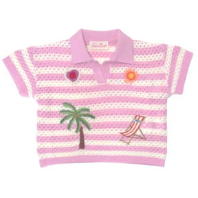 PIXIE JR CROCHET PATCHES TOP - SHORT SLEEVE TOPS