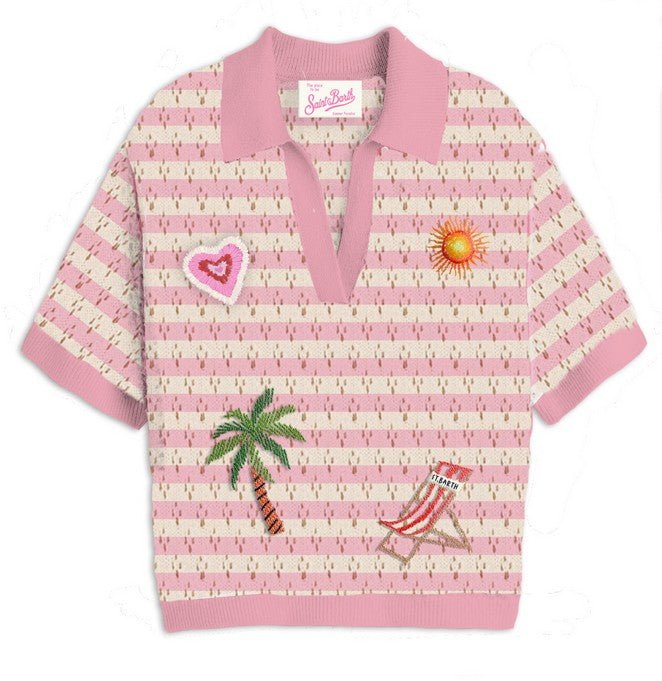 PIXIE JR CROCHET PATCHES TOP (PREORDER) - MC2 SAINT BARTH KIDS