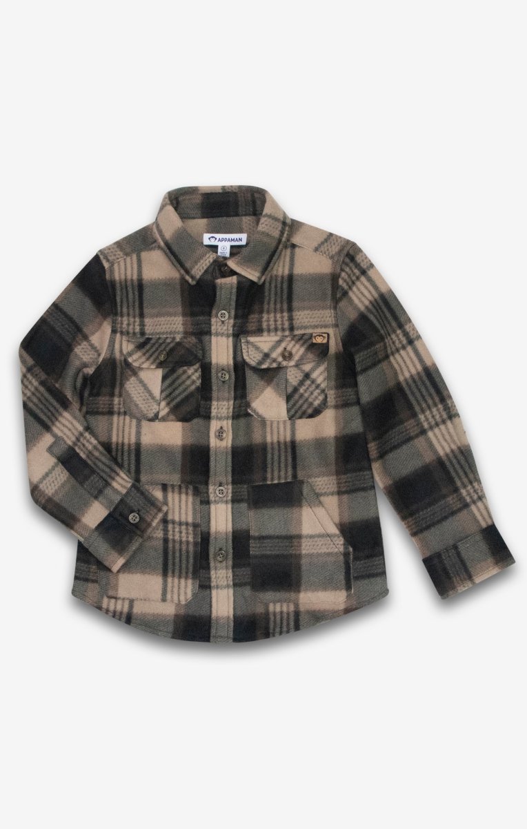 PLAID SNOW FLEECE BUTTON DOWN TOP (PREORDER) - APPAMAN