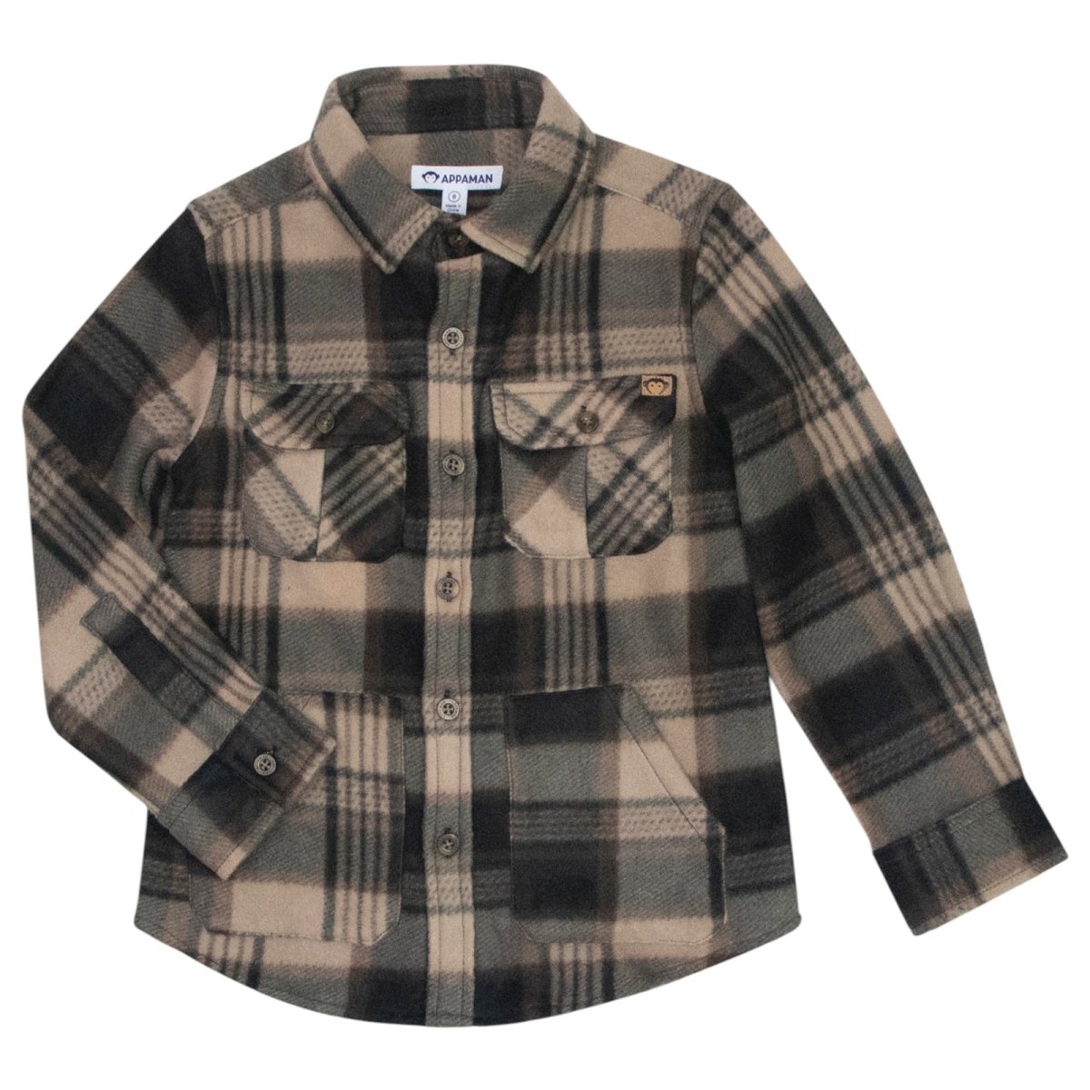 PLAID SNOW FLEECE BUTTON DOWN TOP (PREORDER) - APPAMAN