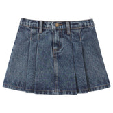 PLEATED DENIM SKIRT - RYLEE + CRU - SKIRTS