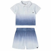 PLEIN AIR OMBRÉ TERRY EVAN POLO TOP AND SAY SHORTS SET (PREORDER) - MOLO