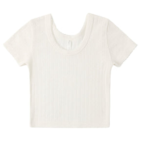 POINTELLE TOP - SHORT SLEEVE TOPS