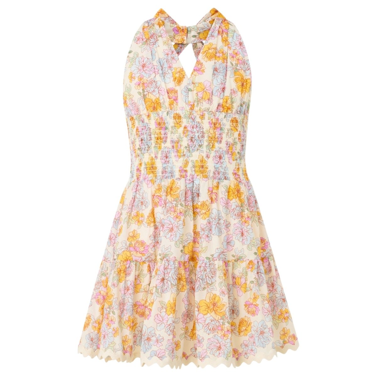POSIE FLORAL HALTER MINI DRESS (PREORDER) - MARLO