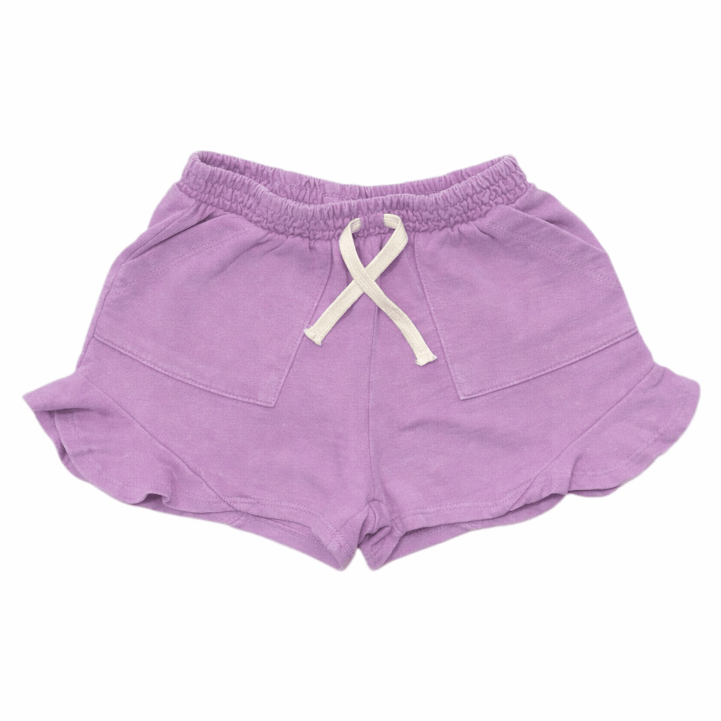 POSITIVE VIBES RUFFLE SHORTS - TINY WHALES