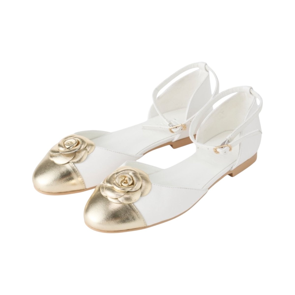 RACHEL METALLIC FLOWER FLATS (PREORDER) - MARLO