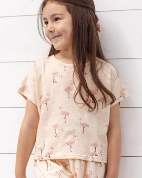 RAEGAN FLAMINGO TSHIRT AND SHORTS SET - SET
