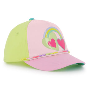 RAINBOW HEART COLORBLOCK BASEBALL HAT (PREORDER) - HATS