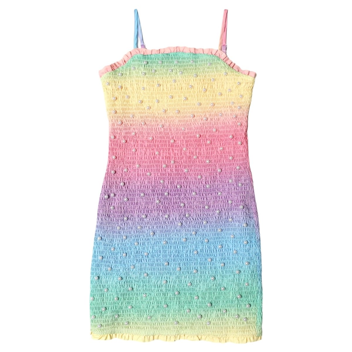 RAINBOW PEARL SMOCKED DRESS (PREORDER) - MIA NEW YORK