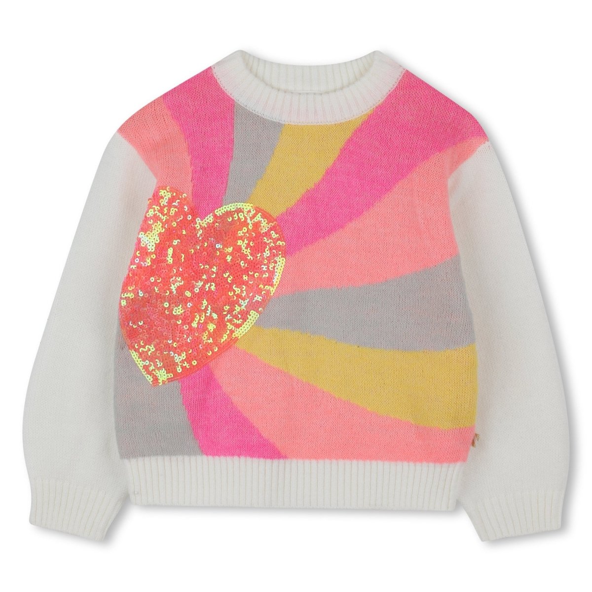 RAINBOW SEQUIN HEART SWEATER (PREORDER) - BILLIEBLUSH