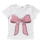 RHINESTONE BOW TSHIRT - SHORT SLEEVE TOPS